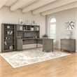 Bush Somerset 72W L Desk with Hutch & Storage in Ash Gray - Engineered Wood