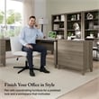 Somerset 72W 3 Position Sit to Stand L Shaped Desk in Ash Gray - Engineered Wood