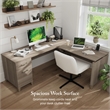 Somerset 72W 3 Position Sit to Stand L Shaped Desk in Ash Gray - Engineered Wood