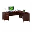 Somerset 72W 3 Position Sit to Stand L Desk in Hansen Cherry - Engineered Wood