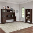 Bush Furniture Somerset 72W Desk with Hutch and Bookcase in Mocha Cherry