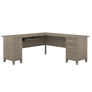 Bush Furniture Somerset 72W L Shaped Desk in Ash Gray - Engineered Wood