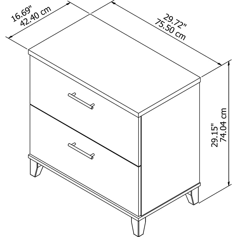 Bush Furniture Somerset 2 Drawer File Cabinet in Ash Gray