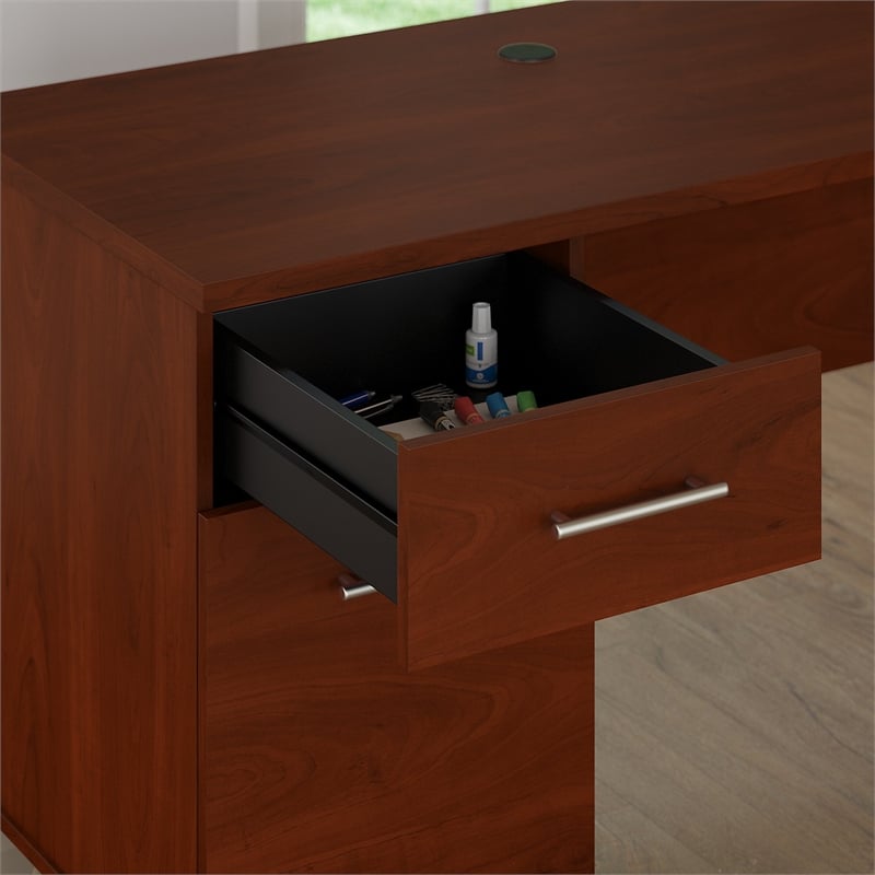 Bush Furniture Somerset 72W Office Desk with Drawers in Hansen Cherry - Eng Wood