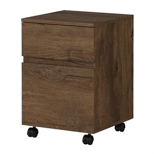 anthropology 2 drawer mobile file cabinet in rustic brown - engineered wood
