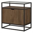 Bush Furniture Anthropology Record Player Stand with Storage in Rustic Brown