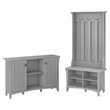Bush Furniture Salinas Hall Tree with Shoe Bench & Accent Chest in Gray