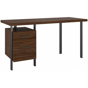 Architect 60W Writing Desk with Drawers in Modern Walnut - Engineered Wood