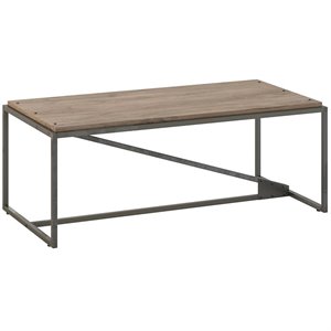 bush furniture refinery coffee table in rustic gray- engineered wood and metal