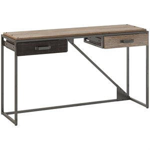 refinery console table with drawers in rustic gray - engineered wood