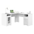 Cabot 60W L Shaped Computer Desk with Storage in White - Engineered Wood