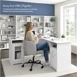 Cabot 60W L Shaped Computer Desk with Storage in White - Engineered Wood