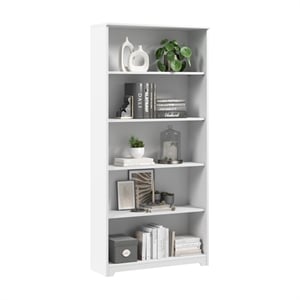 Cabot Tall 5 Shelf Bookcase in White - Engineered Wood