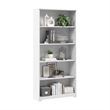 Cabot Tall 5 Shelf Bookcase in White - Engineered Wood
