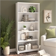 Cabot Tall 5 Shelf Bookcase in White - Engineered Wood