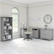 Bush Furniture Salinas 55W Corner Desk with File Cabinet & 5 Shelf Bookcase