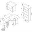 Bush Furniture Salinas 55W Corner Desk with File Cabinet & 5 Shelf Bookcase