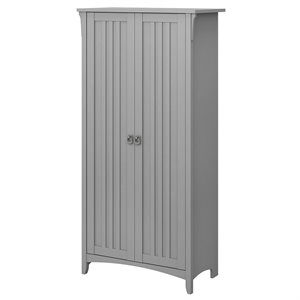 bush furniture salinas bathroom storage cabinet with doors in cape cod gray