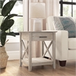 Bush Furniture Key West End Table with Storage in Washed Gray