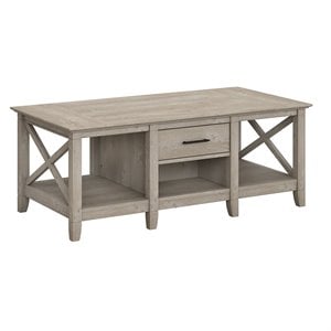key west coffee table with storage in washed gray - engineered wood