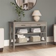 Bush Furniture Key West Console Table with Drawers & Shelves in Washed Gray