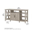 Bush Furniture Key West Tall TV Stand for 65 Inch TV in Washed Gray