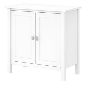 Bush Furniture Broadview Accent Storage Cabinet with Doors in Pure White