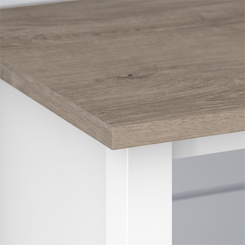 Bush Furniture Mayfield 6 Cube Bookcase in Shiplap Gray/White - Engineered Wood