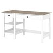Mayfield 54W Computer Desk w Drawers in Shiplap Gray/White - Engineered Wood