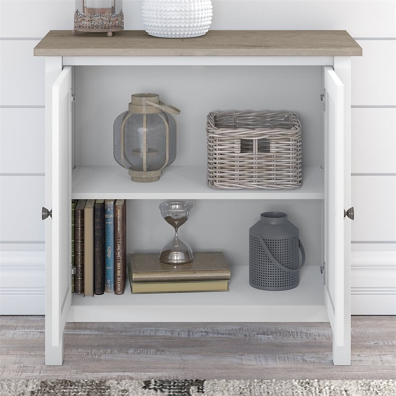 Mayfield Storage Cabinet with Doors in Shiplap Gray/White - Engineered Wood