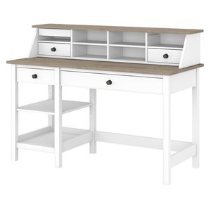 mayfield 54w desk with desktop organizer in shiplap gray/white - engineered wood