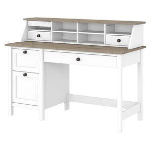 mayfield 54w desk w/ drawers and organizer in shiplap gray/white - eng wood
