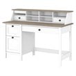 Mayfield 54W Desk w/ Drawers and Organizer in Shiplap Gray/White - Eng Wood