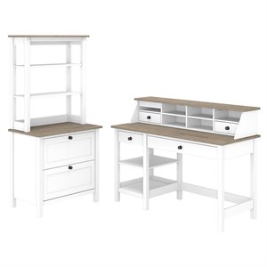 bush furniture mayfield 54w computer desk with shelves and storage