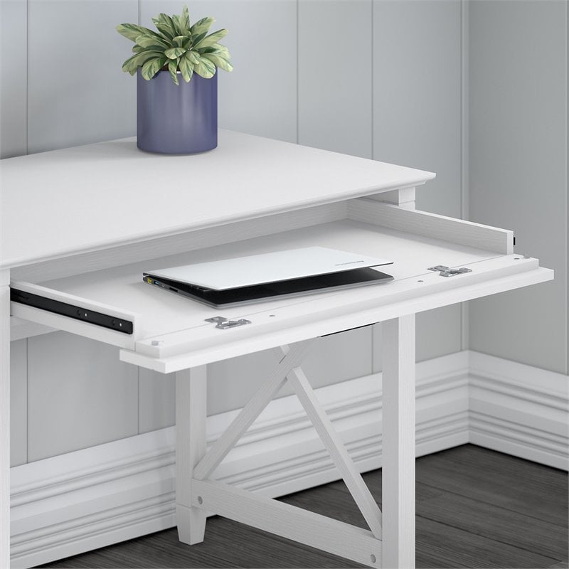 copper grove rustavi computer desk with drawers in pure white