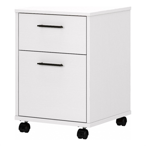 Bush Furniture Key West 2 Drawer Mobile File Cabinet in Pure White Oak