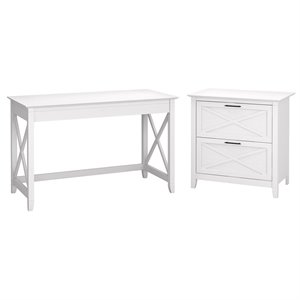 bush furniture key west 48w writing desk with 2 drawer lateral file cabinet