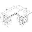Bush Furniture Key West 60W L Shaped Desk with 2 Drawer Mobile File Cabinet