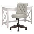 Bush Key West Engineered Wood Writing Desk with Office Chair in White