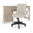Bush Key West Engineered Wood Computer Desk and Chair Set in Washed Gray