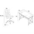 Bush Key West Engineered Wood Writing Desk with Tufted Chair in Washed Gray