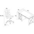 Key West 54W Computer Desk and Chair Set in Pure White Oak - Engineered Wood