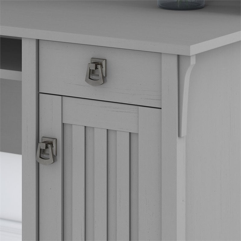 Bush Salinas Engineered Wood L-Shaped Desk and Chair Set in Cape Cod Gray