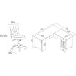 Bush Salinas Engineered Wood L-Shaped Desk and Chair Set in Cape Cod Gray