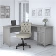 Bush Salinas Engineered Wood L-Shaped Desk and Chair Set in Cape Cod Gray