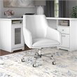 Bush Cabot Mid Back Faux Leather Box Chair with Adjustable Height in White