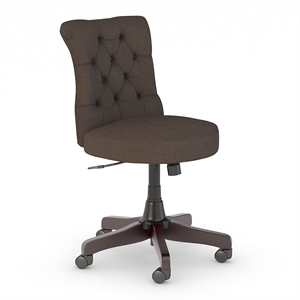 Key West Mid Back Tufted Office Chair in Brown Fabric