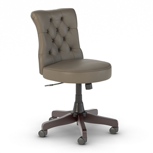 Key West Mid Back Tufted Office Chair in Washed Gray Leather