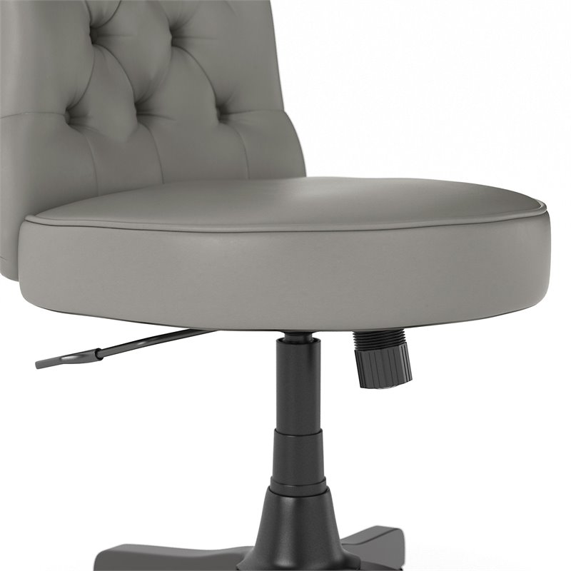 Bush Salinas Mid Back Faux Leather Office Chair in Light Gray