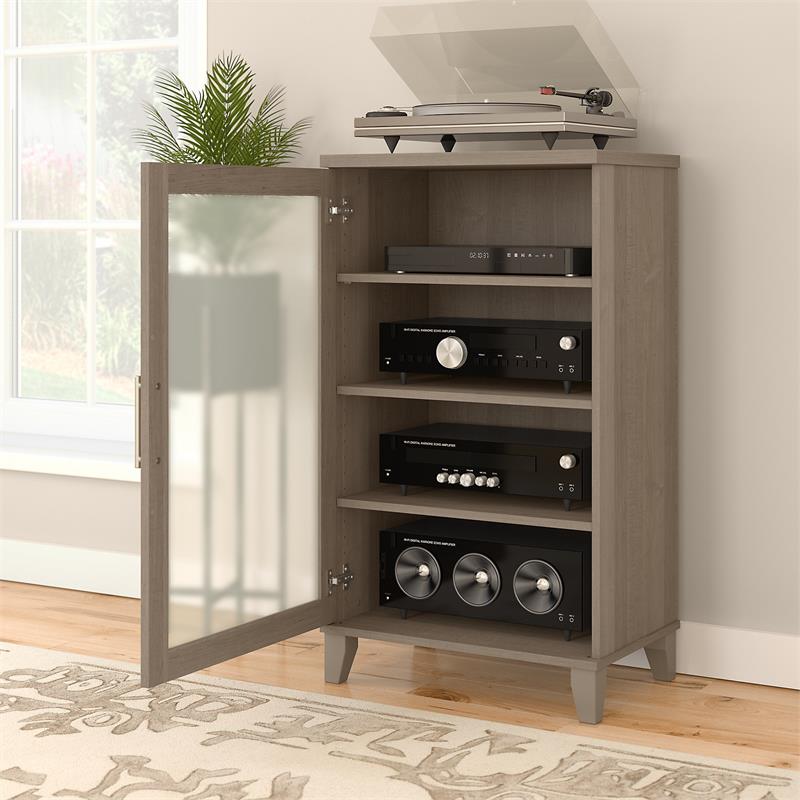 Bush Furniture Somerset Media Storage in Ash Gray